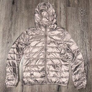 Madison Mascallier Women’s Puffer Jacket Full Zip Size L Large Lavender Purple